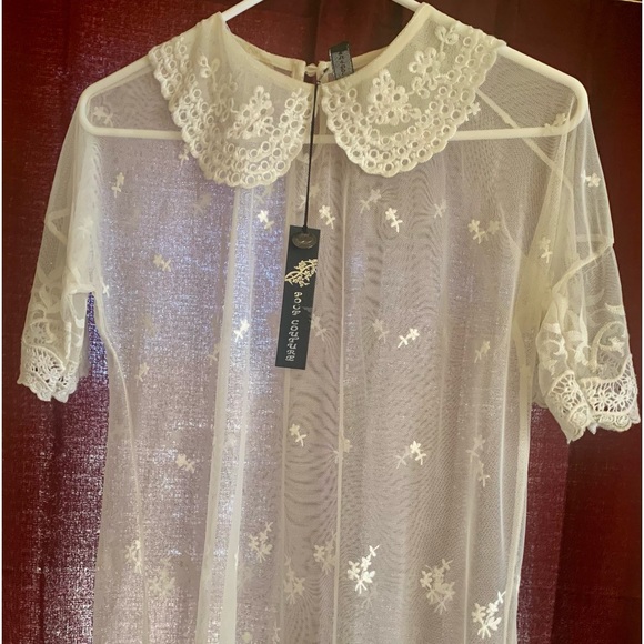 ✨POOF COUTURE💫✨BLUSA💫✨L💫✨TELA DE ORGANZA TRANSPARENTE 💫✨#JB30 - Picture 1 of 8